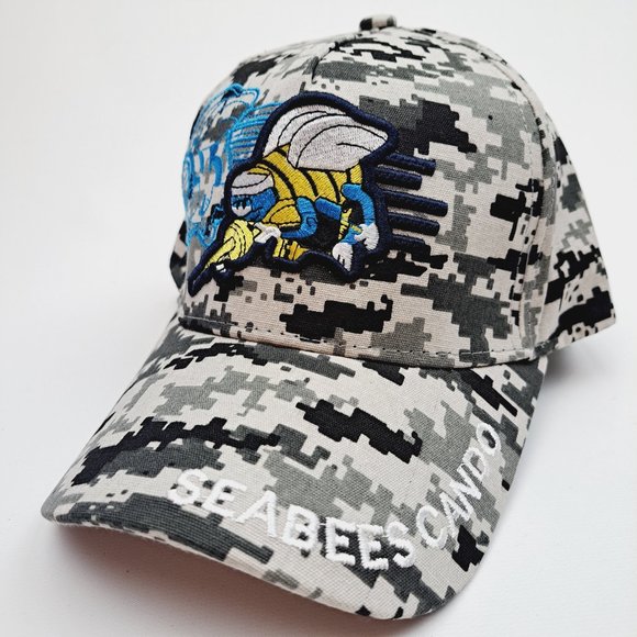 US Navy Seabees Can Do Men's Ball Cap Hat Embroidered Digital Camouflage - Picture 2 of 4